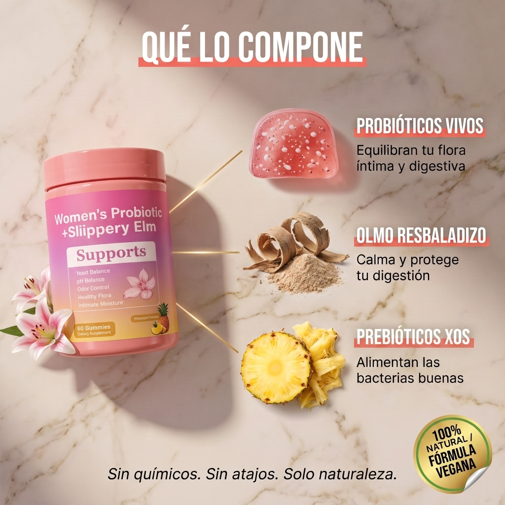 FloraSilk™️ – Gomitas con Probióticos para Mujer + Slippery Elm