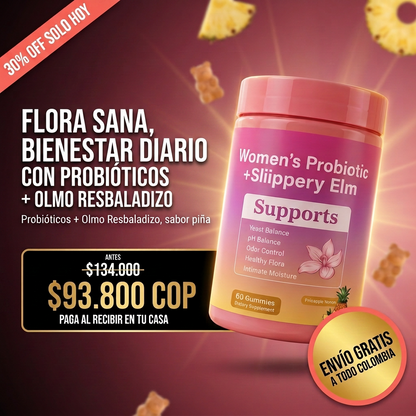 FloraSilk™️ – Gomitas con Probióticos para Mujer + Slippery Elm