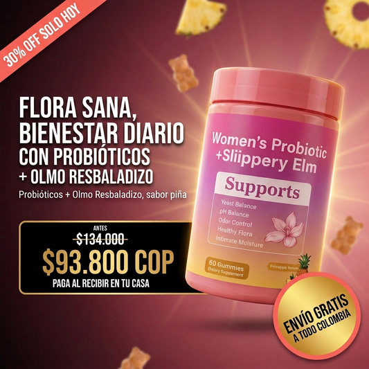 FloraSilk™️ – Gomitas con Probióticos para Mujer + Slippery Elm