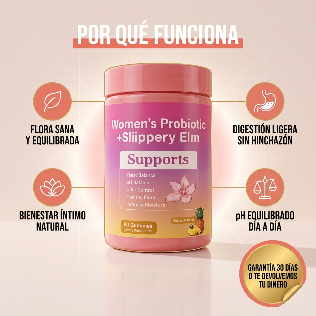 FloraSilk™️ – Gomitas con Probióticos para Mujer + Slippery Elm